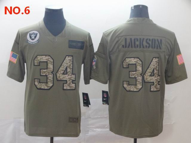 Men's Las Vegas Raiders 34 Bo Jackson Jersey NO.6;